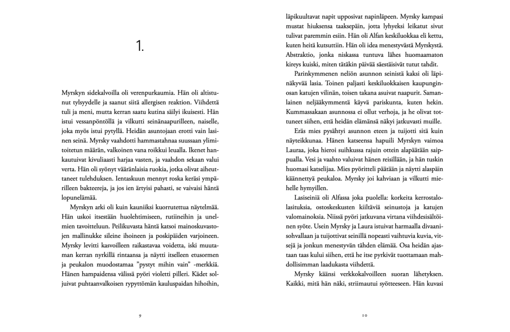 Ote Jaana Kiven esikoisromaanista PImeä kaiku