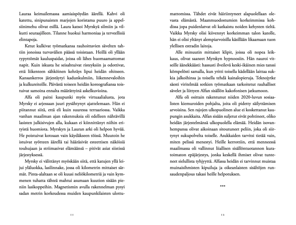 Ote Jaana Kiven esikoisromaanista Pimeä kaiku